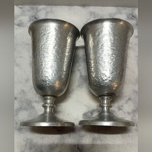 Aluminum Drinking Goblet Chalice With A Hammered Texture Vintage